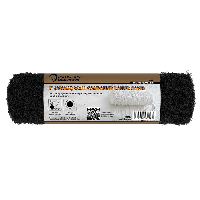ROLLINGDOG 9" Drywall Compound Roller Cover - Heavy Duty Drywall