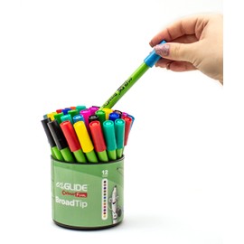 Eziglide Colouring Pens, Broad Felt Tips, Assorted Pack of 40 Colouring Pens, Fibre Nib, Bright colours for paper, card, Adult colouring books, Art & Crafts, School, Work & Home Stationery Supplies