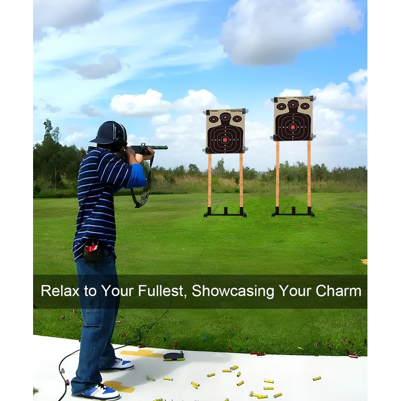 Koutemie Outdoor Shooting Target Stand with 10pcs 17x25 Inch Paper