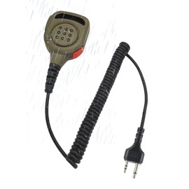 stdgove Waterproof Walkie Talkie Shoulder Mic 2 Pin Lapel Micrphone Speaker Handsfree for Midland gxt x-tra Xtra x Talker gmrs GTX 1000 1000g 1050 gxt1000vp4 t51r lxt600pa (Tan)