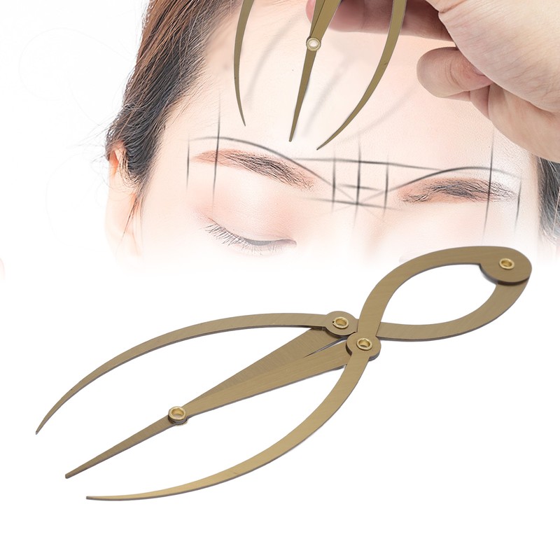 Eyebrow Ruler Multifunctional Stainless Steel 3 Point Positioning Ruler for