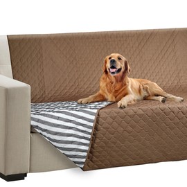 Waterproof and Washable Pet Blanket - Reversible Furniture Protector for Bed, Sofa or Couch- Durable, Multi-Use Cover for Dogs. (Double, Squares)