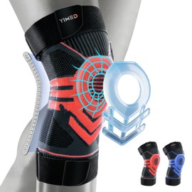 YIMED Non-Slip Knee Brace for Knee Pain Men Women, XXL, Red