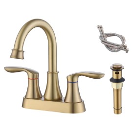 USA 4 Inch Dual Handle 3 Holes Deck Mounted American Style Bathroom Washbasin Faucet with Ceramic Disc Valve Core Durable AlloySurface Finishing: General, Color: Raskin na-single tap