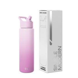 Simple Modern Water Bottle with Straw Lid | Vacuum Insulated Stainless Steel Metal Thermos | Reusable Leak Proof BPA-Free Flask for Sports Gym | Summit Collection | 30oz, Violet Dreams