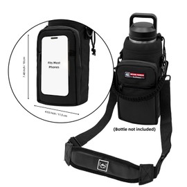 NATURE PIONEOR Insulated Water Bottle Holder with Shoulder Strap for 46oz Sports Water Jugs Bottles, Carrier/Pouch Sleeve for Outdoor Camping, Hiking,Gym