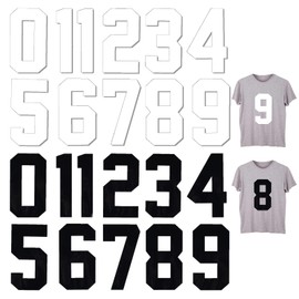 ASTER Pack of 22 0 to 9 Heat Transfer Numbers, 8 Inch Iron On Numbers for Jerseys Basketball, 0-9 Iron-On Patches Number Patches for Team Clothing Sports T-Shirt Football Baseball