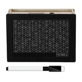 Wooden Saving Box with Counter, Money Saving Tin, Saving Challenge Box for 10000, Cash Vault, Wooden Money Jar Decorative Money Bank Box, Coin Cash Box for Adults Kids with Erasable Pen