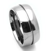 DoubleAccent 9MM Comfort Fit Titanium Wedding Band Grooved Center Ring
