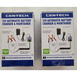Cen Tech 2 Pack 12 Volt Automatic Car Battery Float Trickle Charger