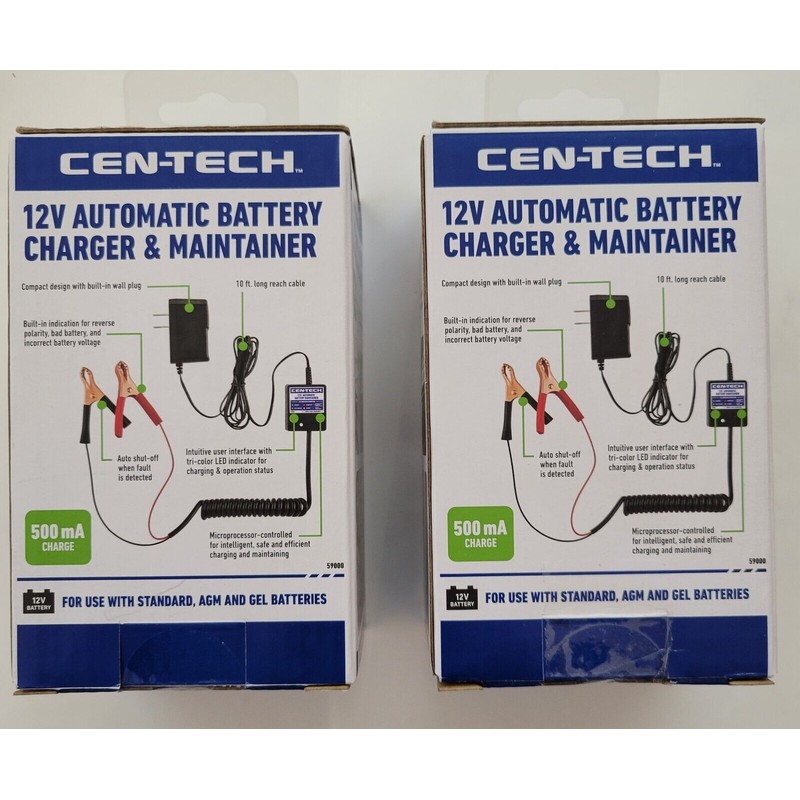 Cen Tech 2 Pack 12 Volt Automatic Car Battery Float