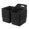 Gainhope 12 Packs Plastic Baskets with Handle, Woven Storage Organizer