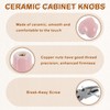sourcing map Ceramic Cabinet Knobs, 10 Pcs Light Pink Heart