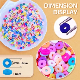 Bundooraking-2000pcs Hot Pink Clay Beads (6mm),Clay Beads for Jewelry Making,Heishi Beads,Clay Beads for Bracelets Making,Necklace Earring Accessories for Crafts.