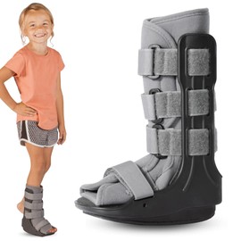 BraceAbility Pediatric Walking Boot - Children's Medical Walker CAM Orthopedic Support Shoe for Youth Ankle Break Injury, Kid's Stress Metatarsal Bone Fracture, Broken Foot or Toe Recovery Cast (XL)