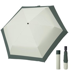 FUMITAKE 日傘 折りたたみ傘 UVカット100% 完全遮光 遮熱 ワンタッチ自動開閉 折り畳み傘 超軽量 コンパクト 折り畳み日傘 紫外線遮断 日焼け止め 耐風撥水 晴雨兼用 携帯便利 男女兼用 メンズ レディース 熱中症対策 日焼け防止 梅雨対策 ギフト プレゼント (オフホワイト×ビーングリー)