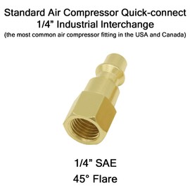 Joywayus 4PCS Air Plug to 1/4" Flare Female SAE Flare Fittings SAE 45° Female Industrial Brass Air Hose Quick Connect Air Fittings