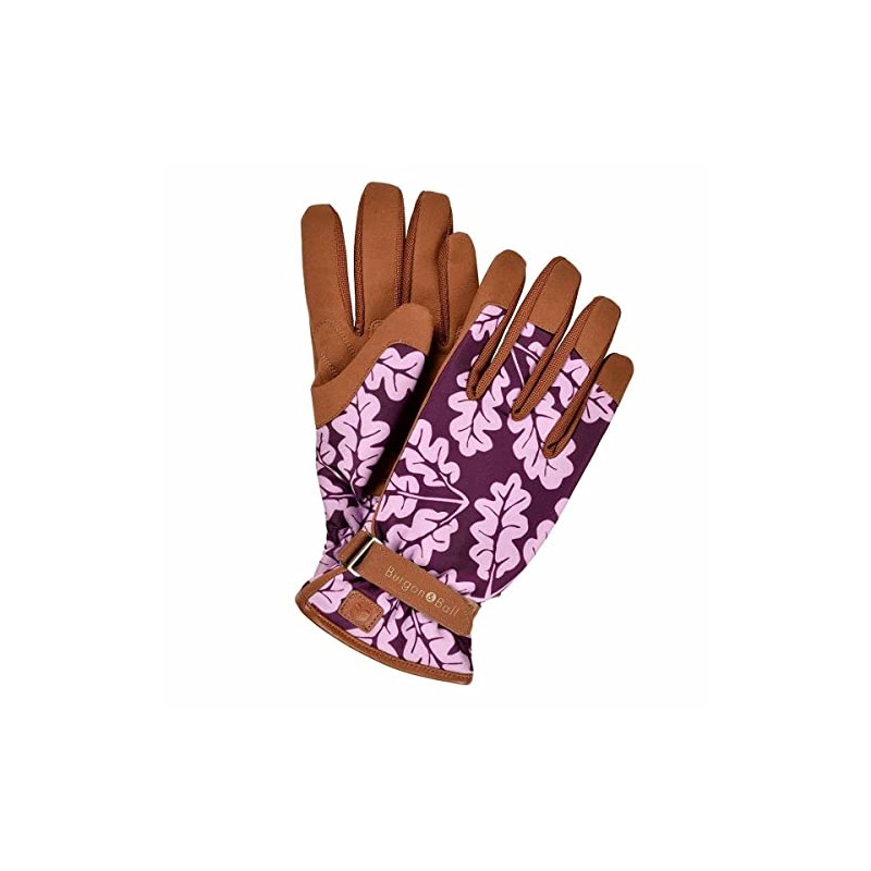Burgon & Ball GLO/OAKPLUMML Womens Love Oakleaf Gloves, Medium/Large, Plum