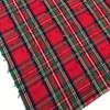 Tassalled Red Plaid Fabric 100% Cotton for Festive Christmas Decorations
