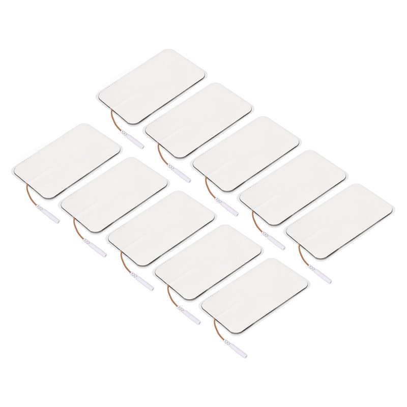 10Pcs TENS Unit Replacement Pads Rectangular Reusable Electrode Patches for