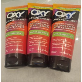 OXY Advanced Care Max Strength Soothing Cream Acne Cleanser w/ Prebiotic 5.75 OZ