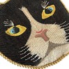 Tokyo Kankan Coin Purse, Cat Embroidery Pouch: Black, Cat Miscellaneous