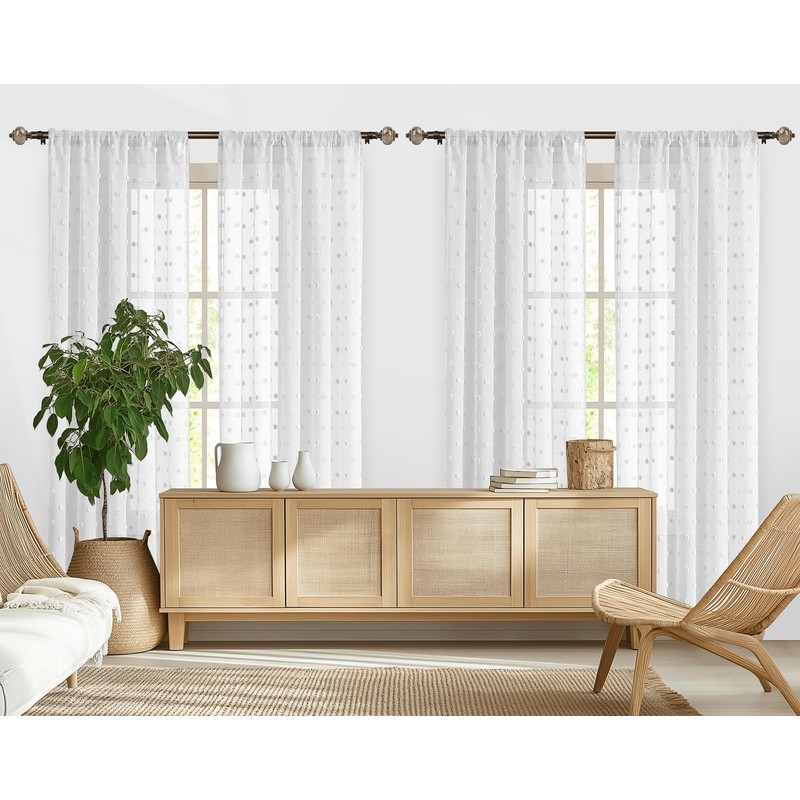 KAMANINA 2 Pack Curtain Rods for Windows 48 to 84