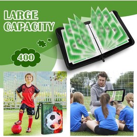 Football Scrapbook, Scrapbook for Cards, 480 Card Capacity, 4 Pockets, Waterproof Card Holder, Book Folder, Compatible with All Types of Football Cards, Trading Cards, Sports Cards (Football)