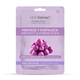 Skin Sense - Mascarilla Facial de Tela Biodegradable Coreana (1 Piezas) | Hecho en Corea | Ecológicas y Naturales - Innovadora Tecnología de Corea con Semilla Uva