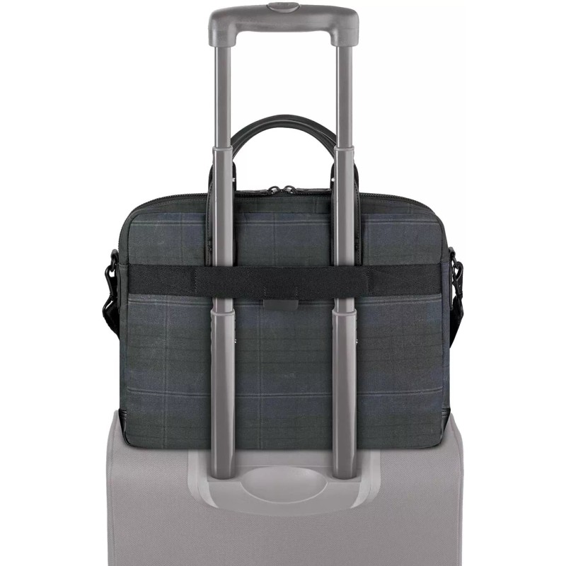 Solo Bryce Slim Brief Waxed Canvas Blue Plaid