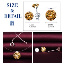 Yumilok Women's Necklace Women's Earrings Stud Earrings Jewellery Set with Zirconia Made of 925 Sterling Silver for Women, Sterling Silver Sterling Silver Zirconia, Crystal