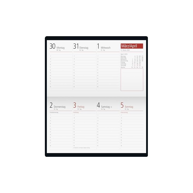rido/idé Pocket Diary Model TM 17/contacter (2025), 2 Pages =
