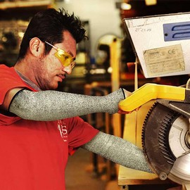 Cut Resistant Safety Arm Sleeves, Level 5 Protection Work Arm Wrist Sleeve Gloves Anti Cut Guard Bracers Protector Forearm Wrist Arm Protector Sleeve Gloves For Arms Elbows Skin Safety (35cm)…