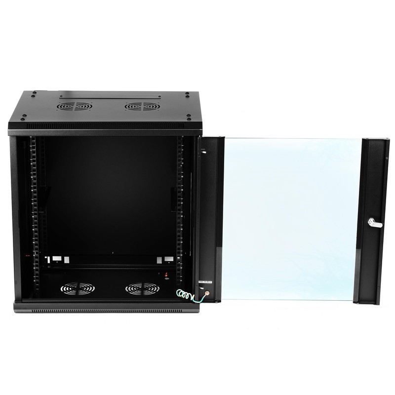 Rosewill 12U Server Rack Enclosure with Glass Door, Locks, &