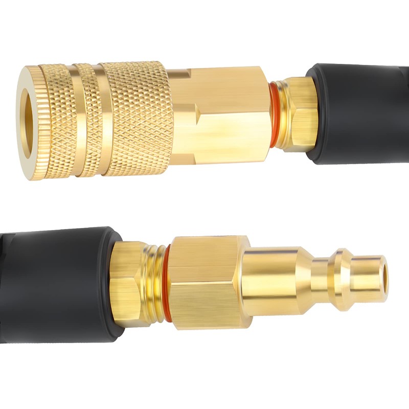 GASHER 1/4" x 50FT Polyurethane Recoil Air Hose with Bend