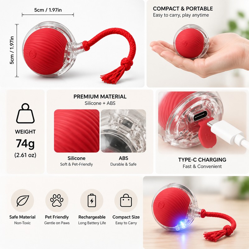 Interactive Rolling Ball Cat Toy for Playtime – Smart Automatic