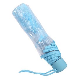 Folding Umbrella, Portable Windproof Waterproof Fold Umbrella Manual Open Type Umbrella with Strong Alloy Handle for Men and Women(blue)