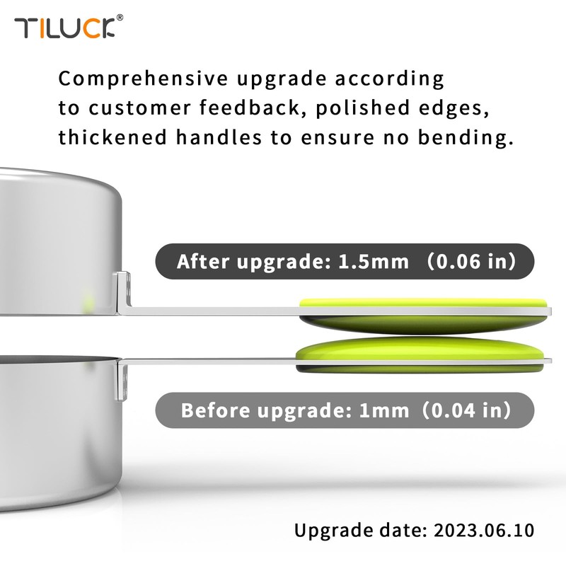 TILUCK Measuring Cups and Spoons Set, Stainless Steel, Kitchen Utensils