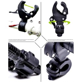 Huadoud Zxcdengjia-011 Bicycle Light Holder, Headlight Bracket, Flashlight Holder, 360 Degree Rotating Stand, Perfect for Night Riding, Commuting, Camping