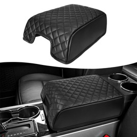 KBH - Funda de consola central para Ford F150 XL XLT 2004-2014, Expedition 2007-2014, Lincoln Mark LT 2006-2008, cojín de piel de vinilo, consola de piso, asiento de cubeta, antiarañazos, color negro