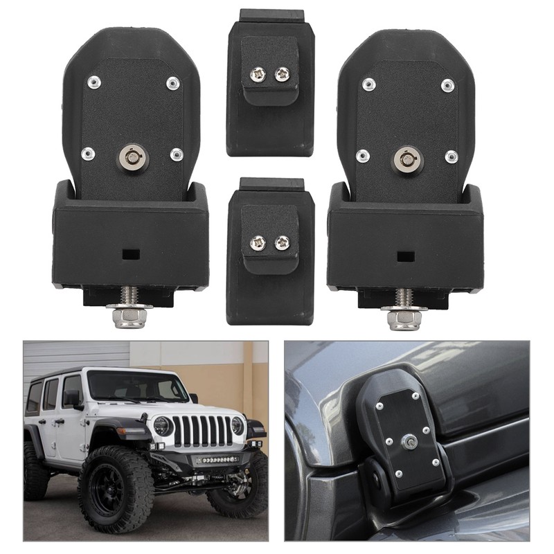 Car Hood Lock Latches Buckle Pins Catch with Key Fit