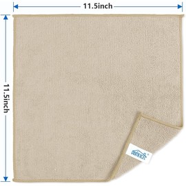 HOMEXCEL Brown Microfiber Cleaning Cloth, 8 Pack Cleaning Towels for Kitchen, Lint Free, Scratch-Free, Highly Absorbent, and Reusable Cleaning Rags for