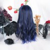 osseoca Wavy Long Black White Synthetic Hair Lifelike Daily Sweet