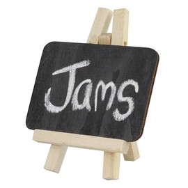 eBuyGB Mini Easel Chalk/Black Board, Wood, Black, Pack of 10
