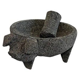 Molcajete Mortar and Pestle with Pig Head