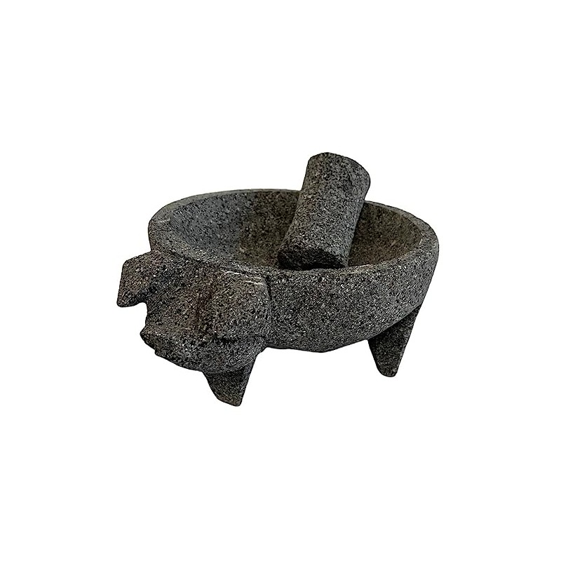 Molcajete Mortar and Pestle with Pig Head