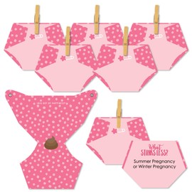 Big Dot of Happiness Baby Girl – Juego de 24 pañales sucios – Juego de 2 en 1 – Juego de 2 unidades