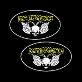 Dont Tread On Me Gadsden Flag Winged Skull Conservative Oval Sticker 2 PACK 590