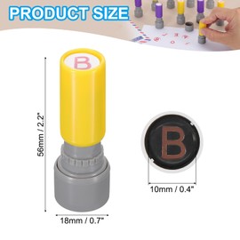PATIKIL Letter Stamps Self Inking, Character B 7mm Alphabet Teacher Stamp Initial Stamp Mini Ink Stamp with Refill Ink for Class Notebook Scrapbooking DIY Craft, Yellow Shell