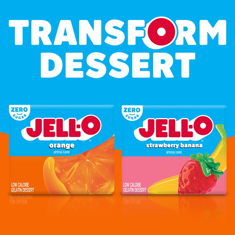 Jell-O Orange Sugar Free Gelatin Dessert Mix (24 ct Pack,